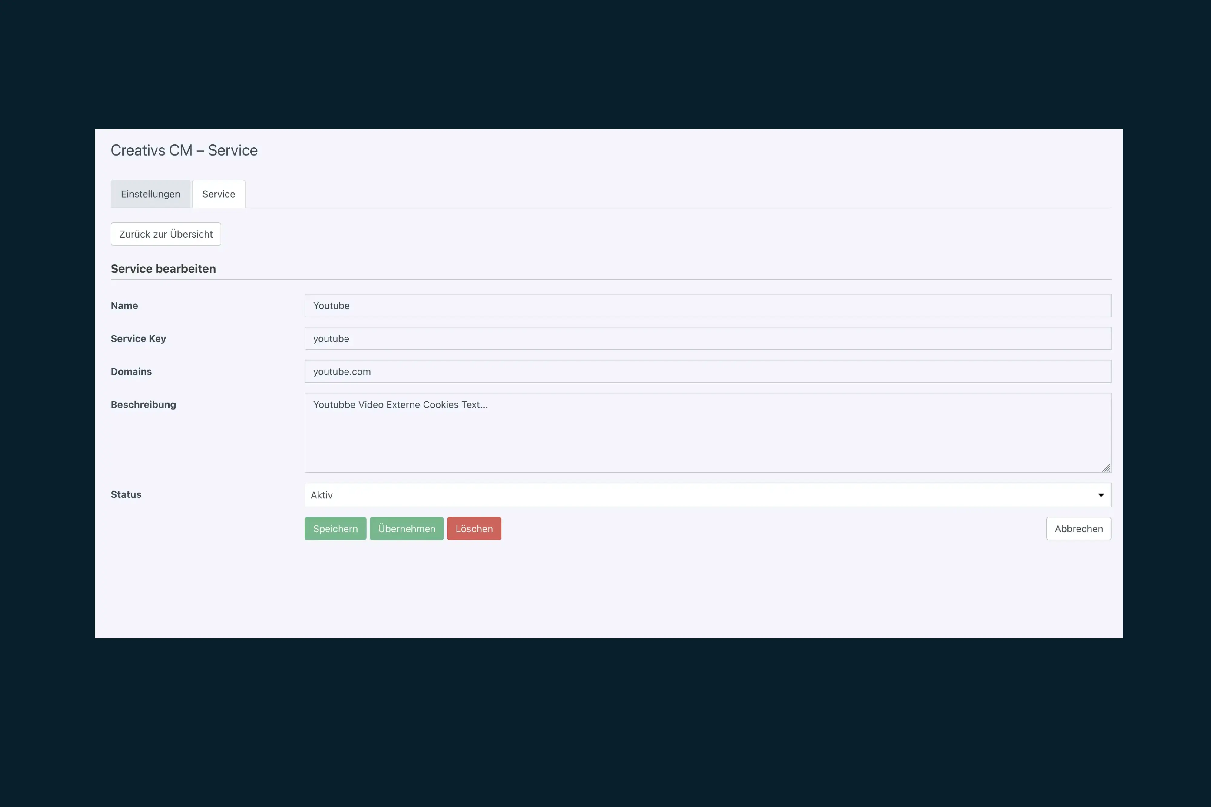 Cookie Manager Service Edit