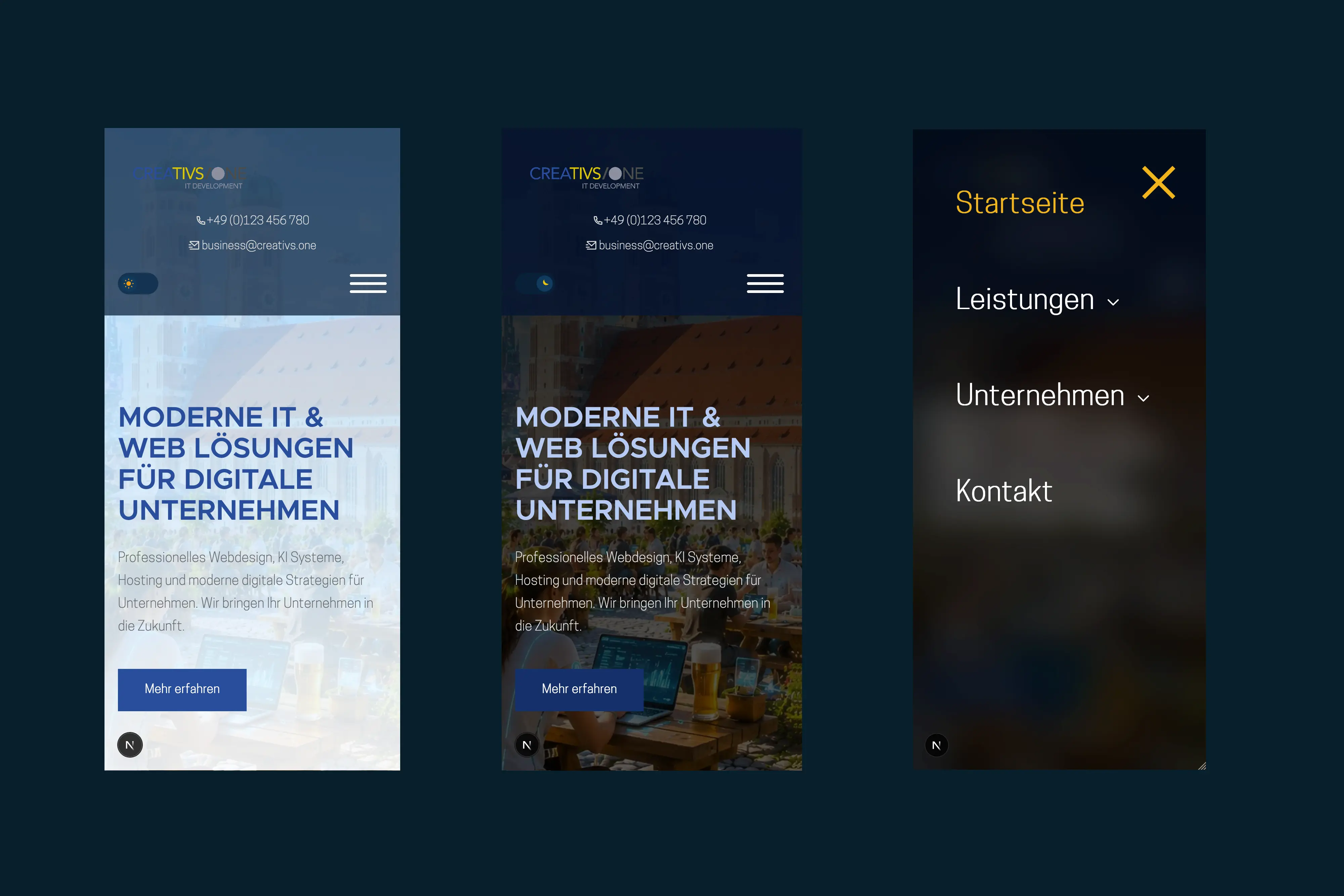 APP Design mit Light Dark Mode